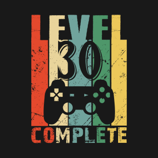 Vintage 30th Wedding Anniversary Level 30 Complete Funny Video Gamer Birthday Gift Ideas T-Shirt