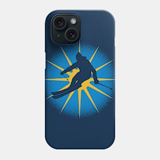 Skier Sunburst Phone Case