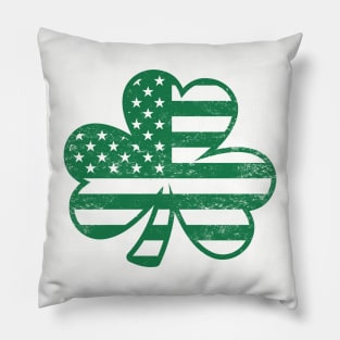 Irish American Pride - Shamrock American Flag Pillow