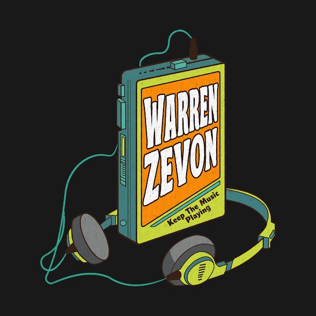 Warren Zevon / Retro Walkman Design / Retro Music Art by EliseOB