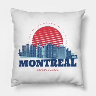 Retro Montreal, Canada Skyline Pillow