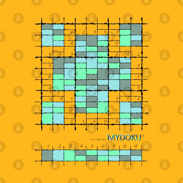 Mydoku_001_H001_006_F: Sudoku, Sudoku coloring, logic, logic puzzle, holiday puzzle, fun, away from screen by Mydoku