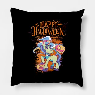 Halloween Happy Halloween Funny Unicorn Costume Pillow