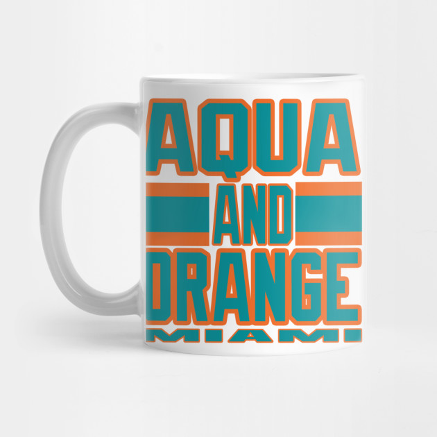 OffesniveLine Miami Lyfe Aqua and Orange Football Colors T-Shirt