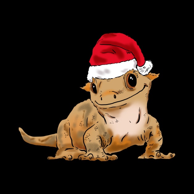 Cute Christmas Crested Gecko, Santa Crestie by sockdogs