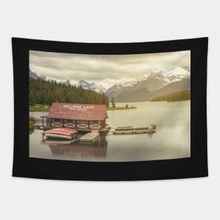 Maligne Lake Boathouse Tapestry