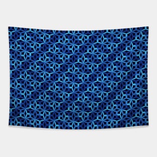 Geometric Flower Petal Pattern (Blue Shades) Tapestry