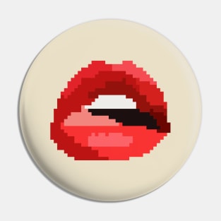 Red Lips (Pixel Art) Pin