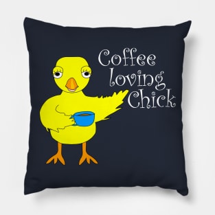 Coffee Chick White Text Pillow