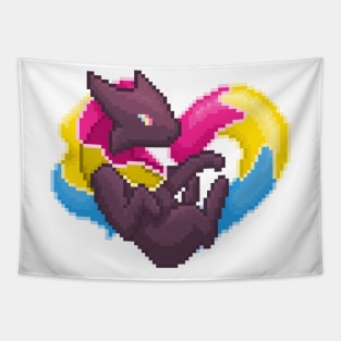 Pansexual Pixel Heart Melog Tapestry