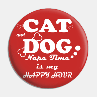 cat and dog naptime is my happy hour Pin