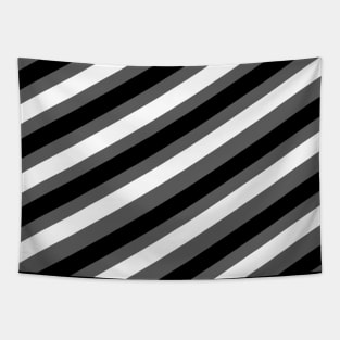 black, white, grey diagonal stripes Tapestry