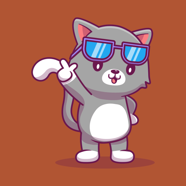 Cute Cat Wearing Glasses by Catalyst Labs
