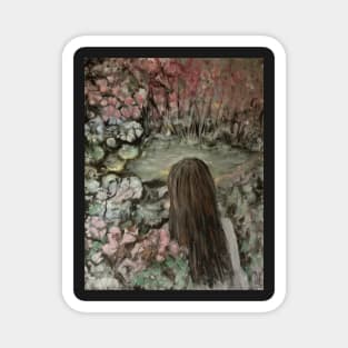 Girl by the Pond - original color Magnet