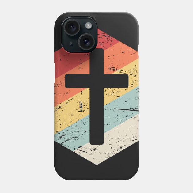 Retro Vintage Christian Cross Icon Phone Case by MeatMan