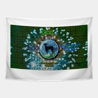 Zo-Disc Dog with background v1 Tapestry