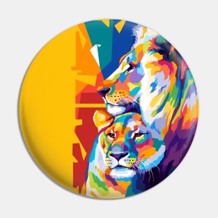 Animals Lion Wpap Art Pin