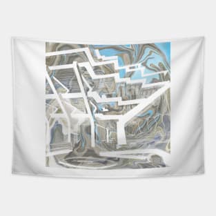 geisel library in ecopop landscape brutalist modern architecture art Tapestry