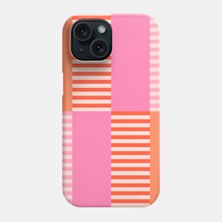 Pink and Orange Geometric Stripes Colour Block Phone Case