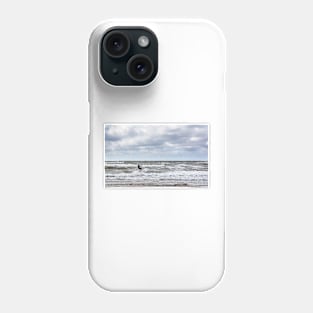 Kitesurfer is riding the waves of Baltic sea Phone Case