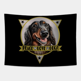 Dachshund Peace Love Dogs Tapestry