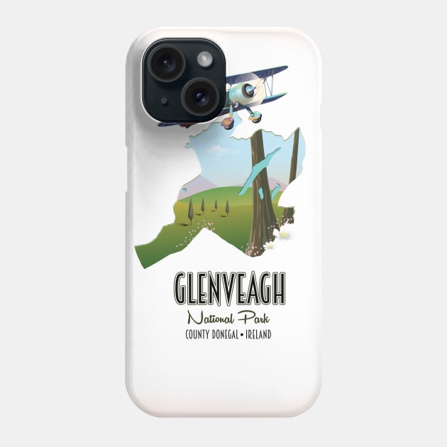 Glenveagh National Park Ireland Map Phone Case by nickemporium1