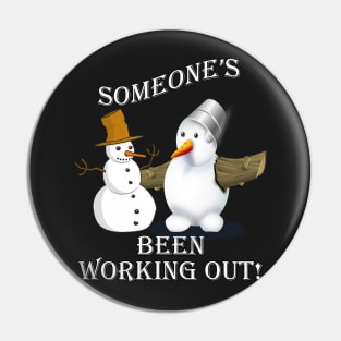 Snowmen Gifts, Funny Snowman Shirt, Workout Snowmen Fun Saying Christmas Gift Pin