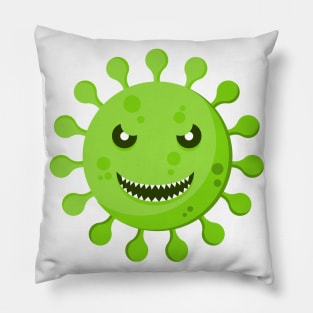 Angry coronavirus cartoon Pillow