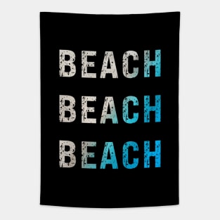 Beach Beach Beach Sand and Ocean Typography Design Tapestry