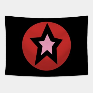 Pink Star Red Circle Graphic Tapestry