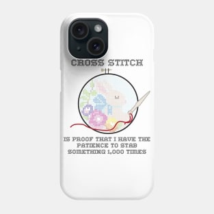 Snarky Cross Stitch Bunny in A Hoop is Stabby Phone Case