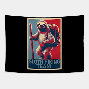 Sloth Hiking Team Funny Sloth Tapestry