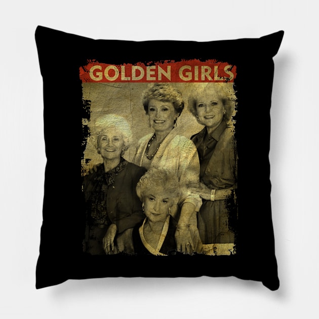 TEXTURE ART- Golden Girls - RETRO STYLE 2 Pillow by ZiziVintage