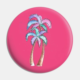 Summer Watercolor Palm Trees Pin