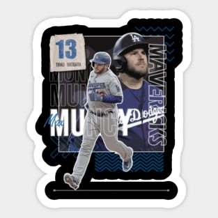 Max Muncy Baseball Paper Poster Dodgers 2 - Max Muncy - T-Shirt