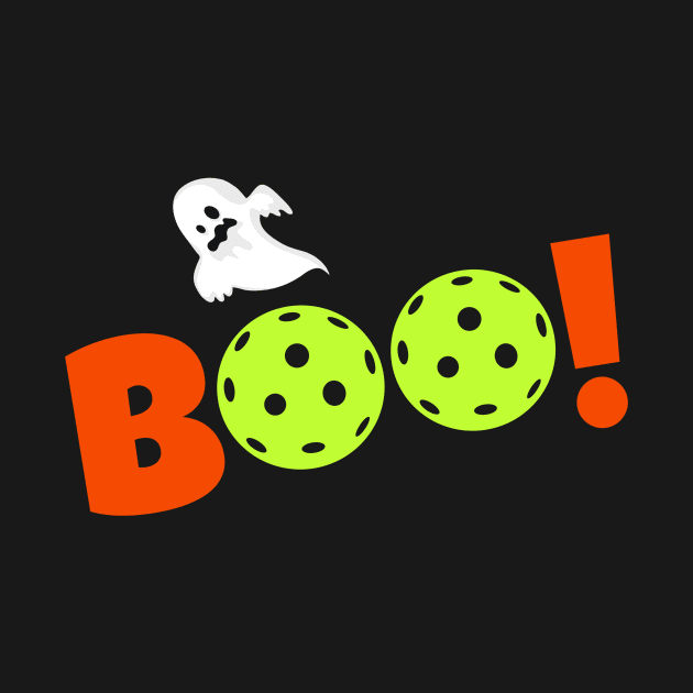 Boo! Halloween Pickleball Ghost by Little Duck Designs