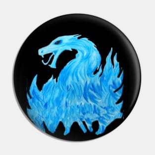 Blue Flame Dragon (Front) Pin