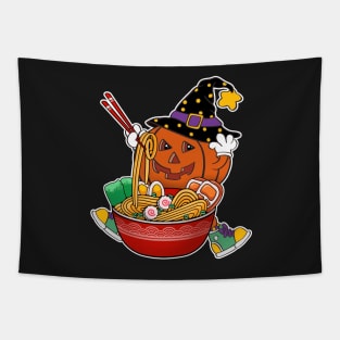 Halloween Pumpkin Anime Japanese Food Ramen Lovers Tapestry