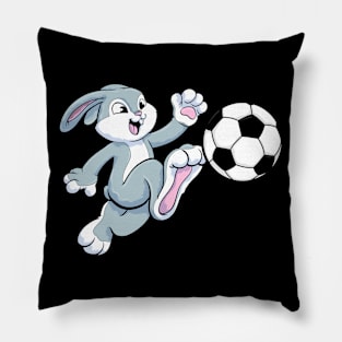 Rabbit as Soccer player with Soccer ball Pillow