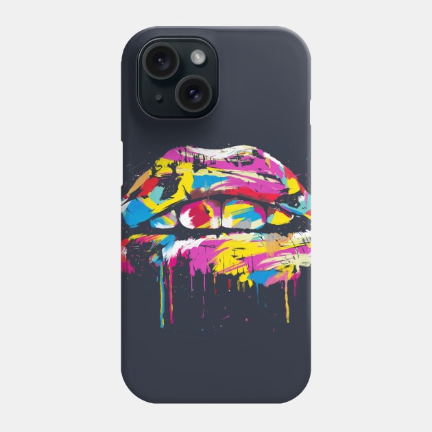 Colorful lips Phone Case by soltib