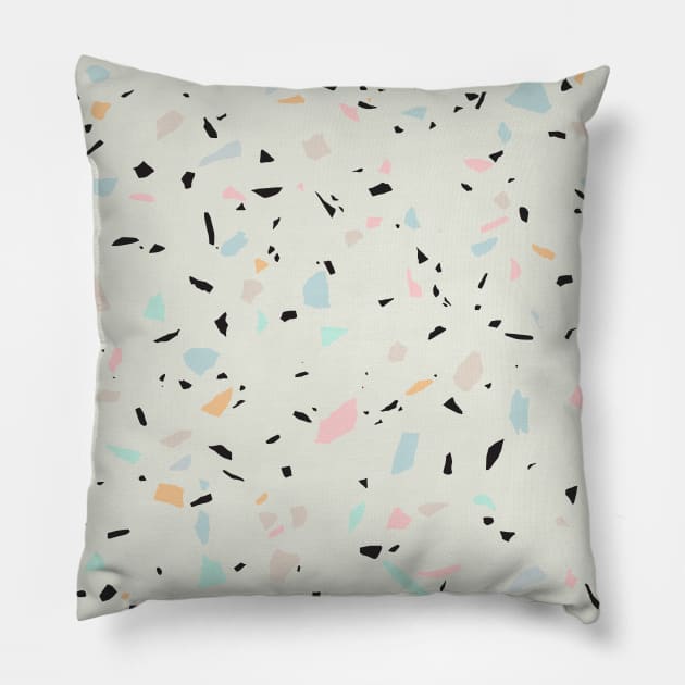 Tiny Pastel Terrazzo Texture Pillow by matise