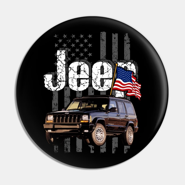 XJ-series Jeep Cherokee Jeepcar JEEP Flag Pin by alex77alves