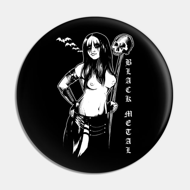 Black Metal Pin by wildsidecomix