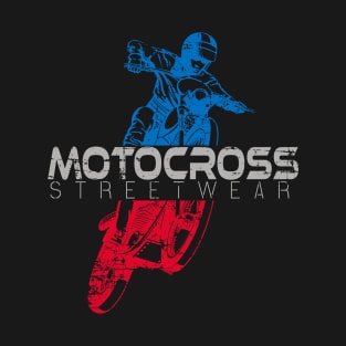 Vintage Distressed Style Motocross Enduro Silhouette T-Shirt