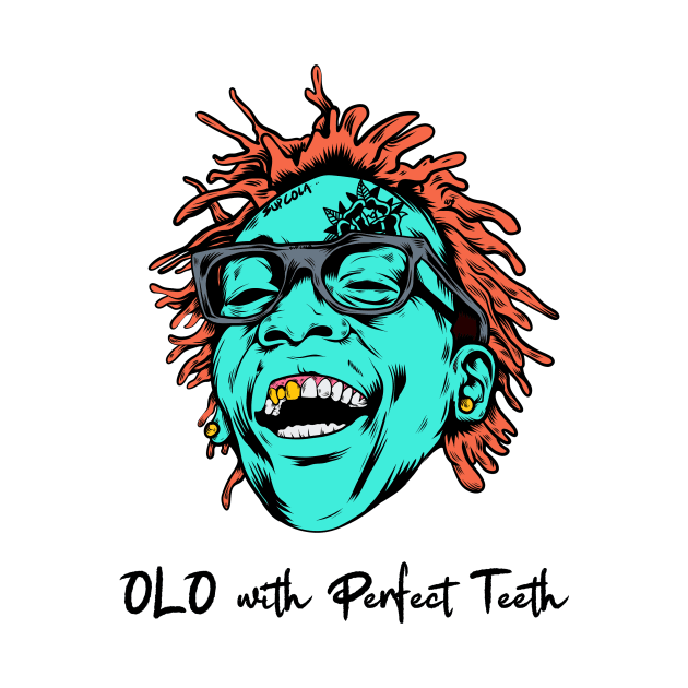 Cool laugh out loud dude with perfect teeth illustration by slluks_shop