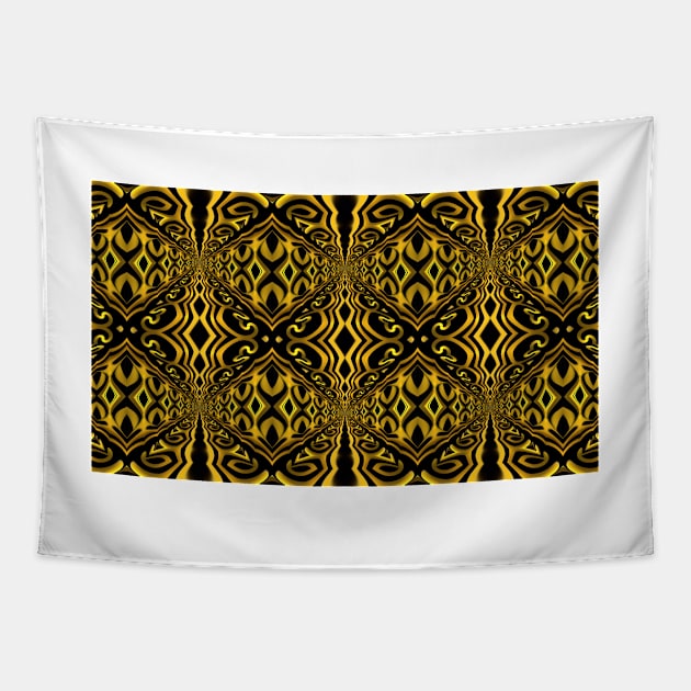 Gold/Black Pattern Tapestry by lyle58