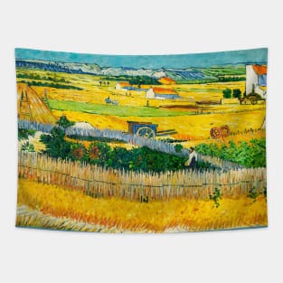 village landscape painting Tapestry