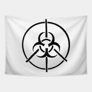 Peace Through Quarantine (black logo) Tapestry