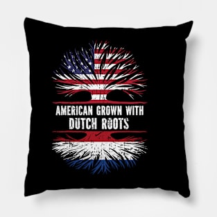 American Grown with Dutch Roots USA Flag Pillow