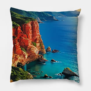 Dreamcore Realistic Top View of a Coast Pillow